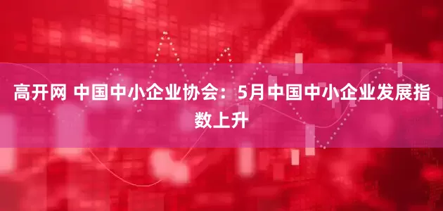 高开网 中国中小企业协会：5月中国中小企业发展指数上升
